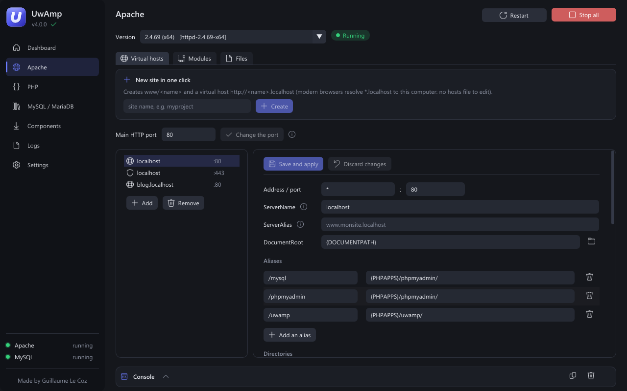Apache page